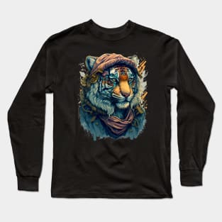 Hipster Tiger Long Sleeve T-Shirt